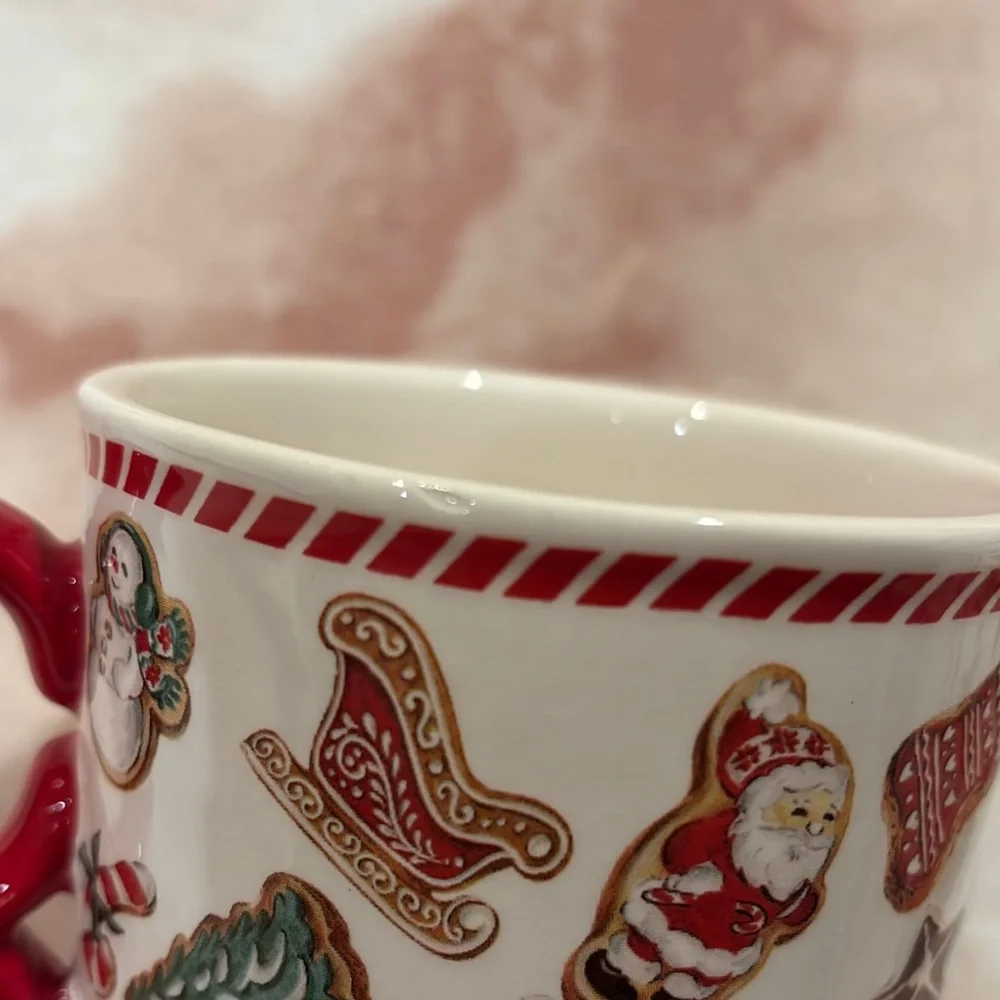 Sur La Table Festive Holiday Gingerbread Cookies Christmas Ceramic Mug 14oz NWT